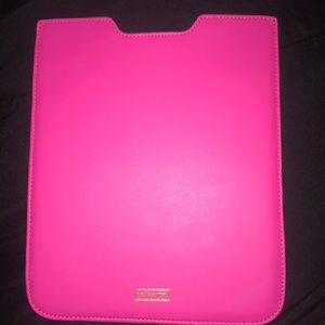 Henri Bendel pink leather iPad/tablet sleeve